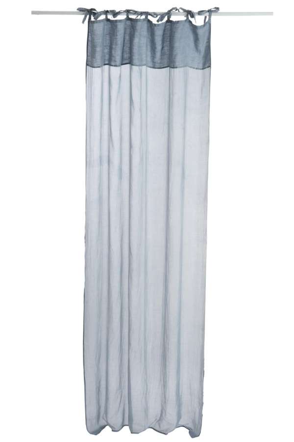 CURTAIN COTTON VOILE+LINEN BLUE GREY