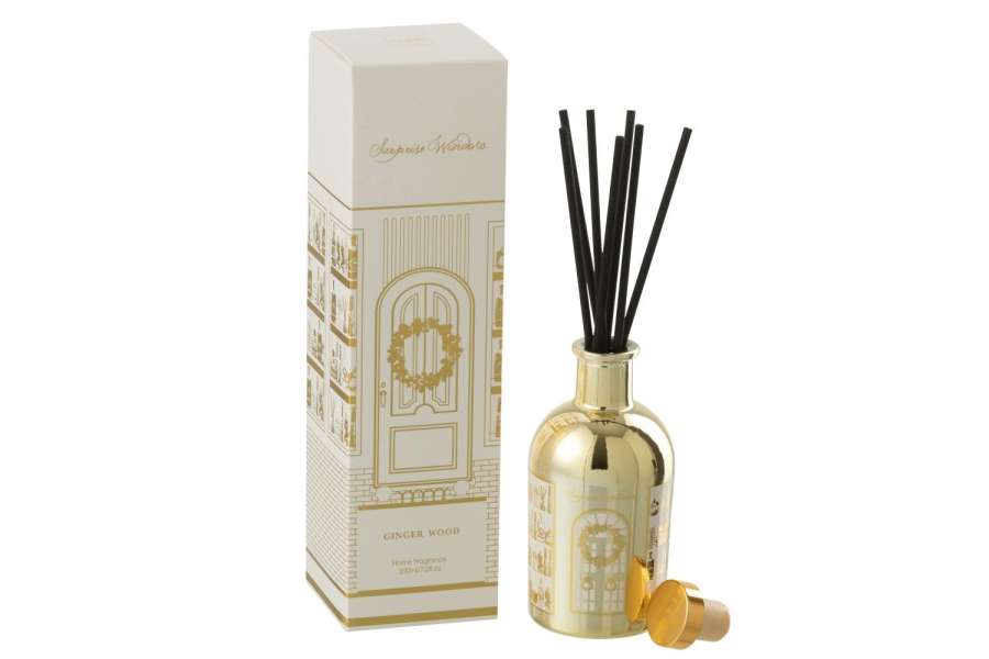 REED DIFFUSER SURPRISE WINDOW FRAGRANCE OIL WHITE/GOLD COLORED