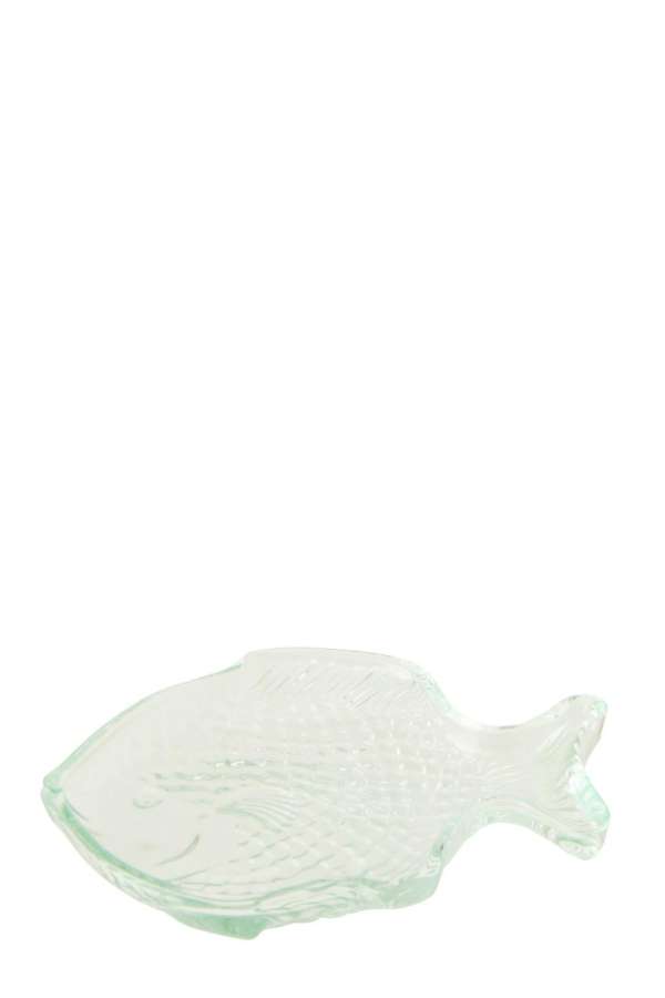 PLATE FISH GLASS MINT GREEN