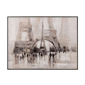 PAINTING EIFFEL ACRYLIC BEIGE/BLACK