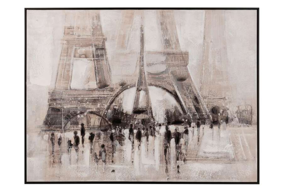 PAINTING EIFFEL ACRYLIC BEIGE/BLACK
