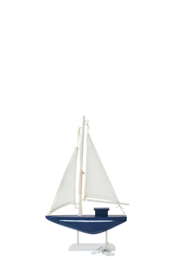 SAILBOAT DECORATIVE PINEWOOD BLUE/WHITE SMALL