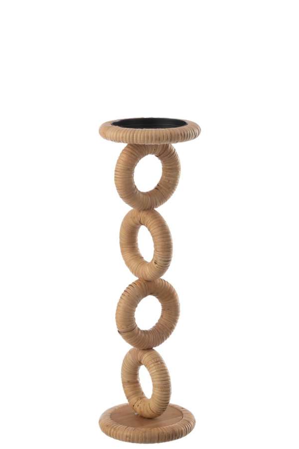 CANDLE HOLDER RING MDF NATURAL LARGE