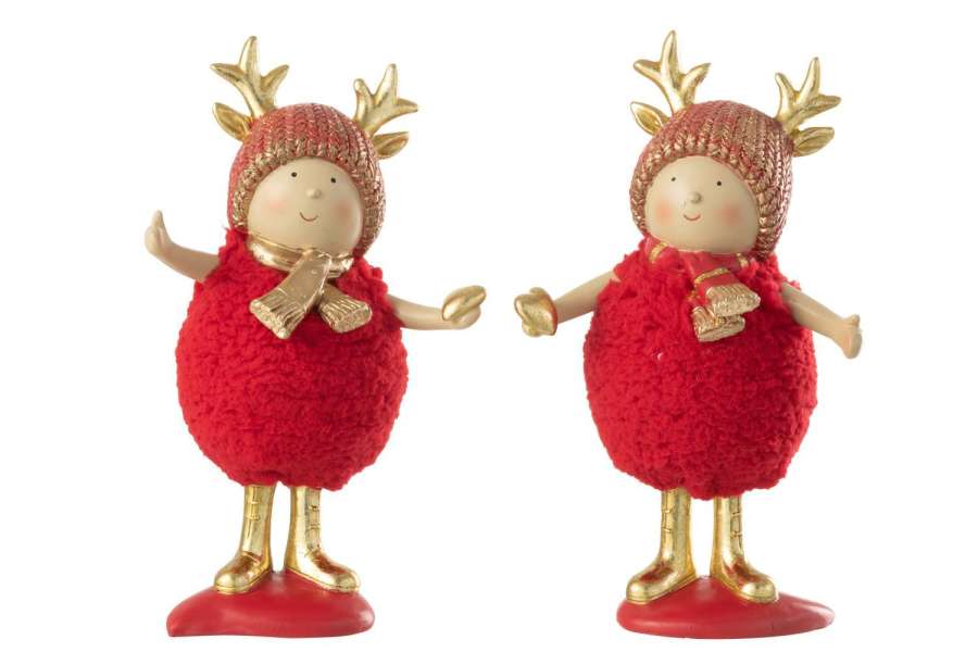 CHILDREN ANTLERS RESIN RED/GOLD LARGE ASSORTMENT OF 2