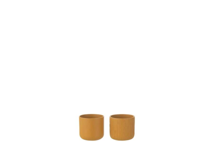 FLOWERPOT GEN CERAMIC OCHRE EXTRA EXTRA SMALL ASSORTMENT OF 2