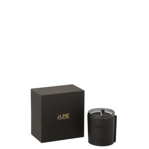 SCENTED CANDLE LEATHER BLACK-36HOURS