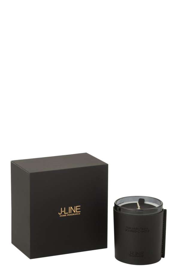 SCENTED CANDLE LEATHER BLACK-36HOURS