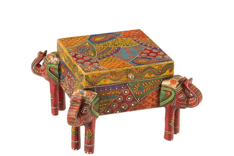 BOX ELEPHANT FEET DELHI MANGO WOOD MIX