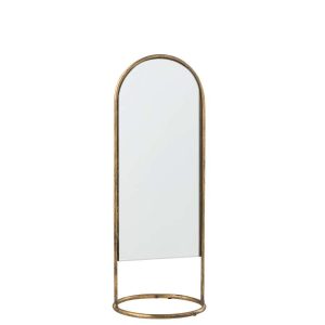 MIRROR ON FOOT DAISY IRON/GLASS GOLD