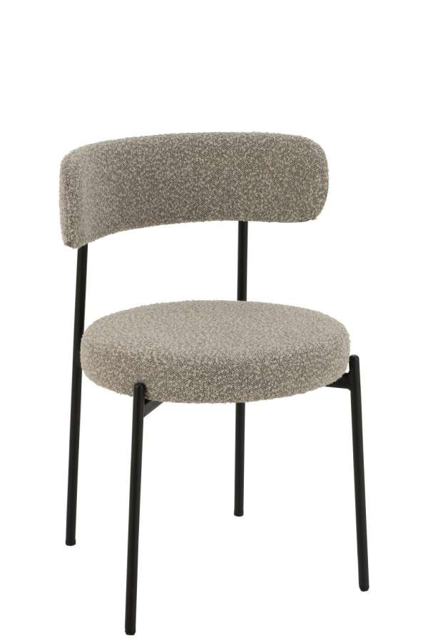 CHAIR BOUCLE PLYWOOD/POLYESTER GREY/BLACK
