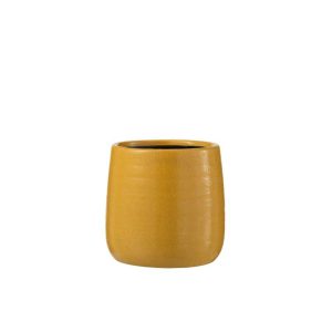 FLOWERPOT REGULAR CERAMIC OCHRE MEDIUM