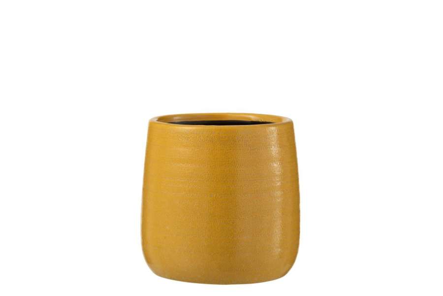FLOWERPOT REGULAR CERAMIC OCHRE MEDIUM