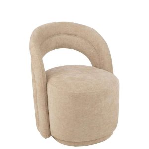 ACCENT CHAIR TEXTILE BEIGE