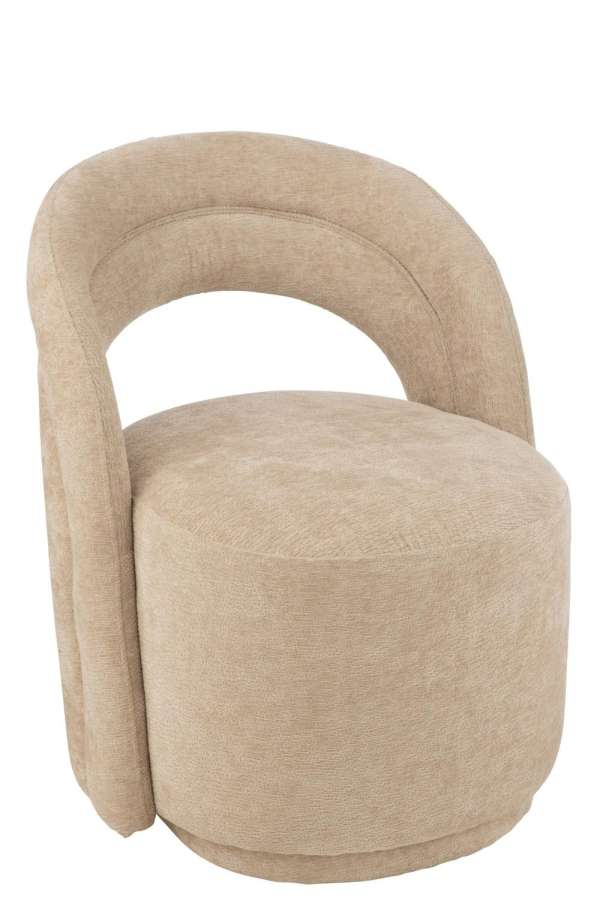 ACCENT CHAIR TEXTILE BEIGE
