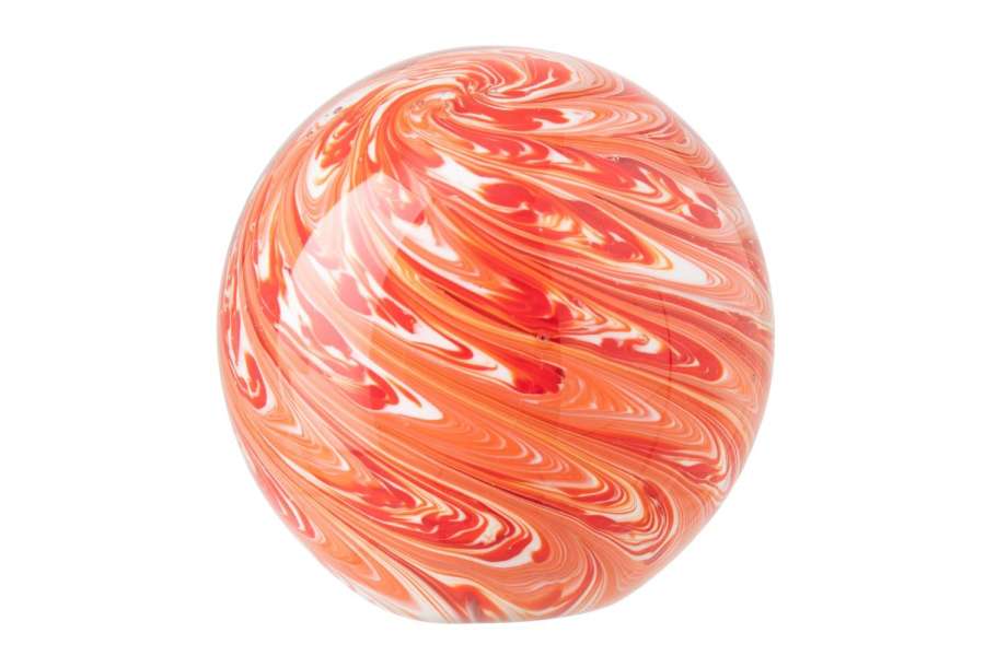 PAPERWEIGHT BALL GLASS ORANGE LARGE