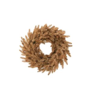 WREATH ARTIFICIAL PLASTIC GOLD COLORED MEDIUM