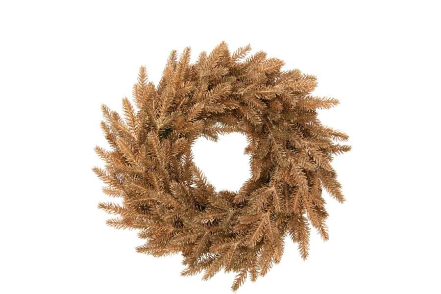 WREATH ARTIFICIAL PLASTIC GOLD COLORED MEDIUM