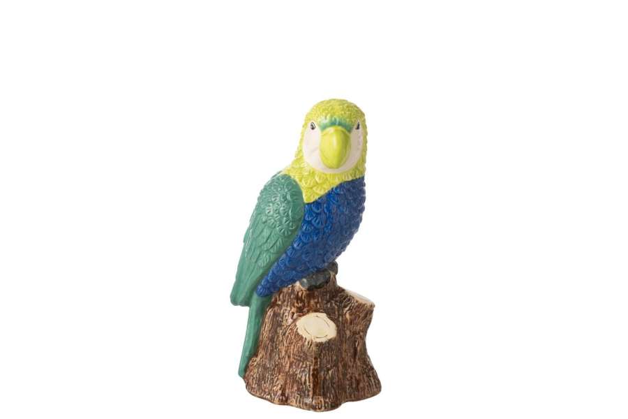 BIRD PARROT CERAMIC GREEN/BLUE