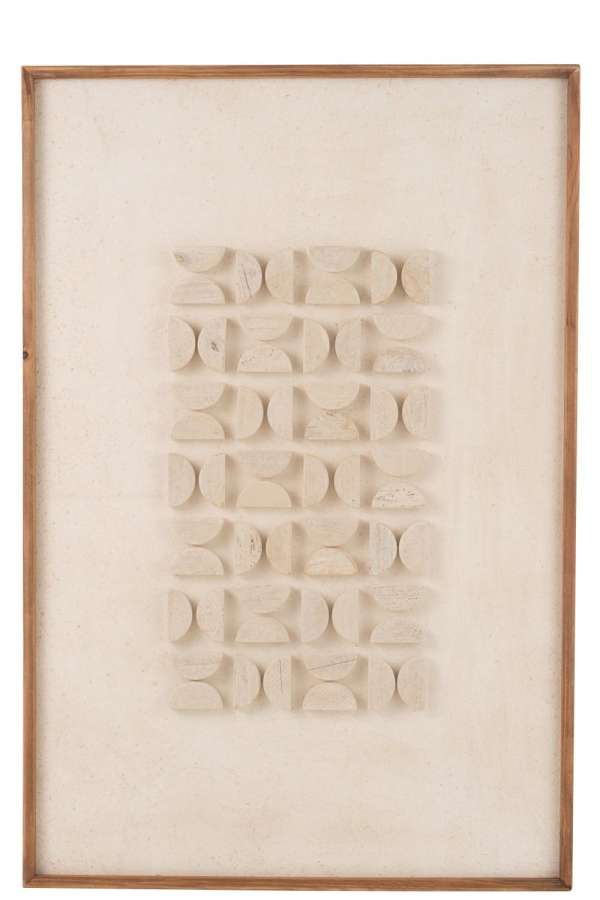 WALL DECORATION JOSH PINE WOOD/CANVAS WHITE