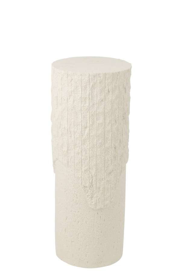 PEDESTAL ROCKY RELIEF POLYRESIN WHITE MEDIUM