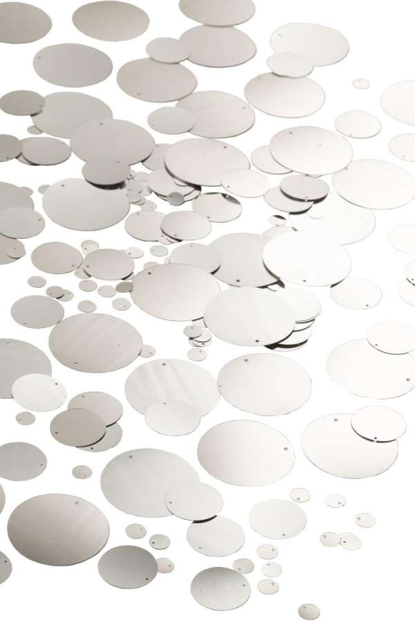 PACK OF 1000 SEQUIN ROUND PVC SILVER COLORED