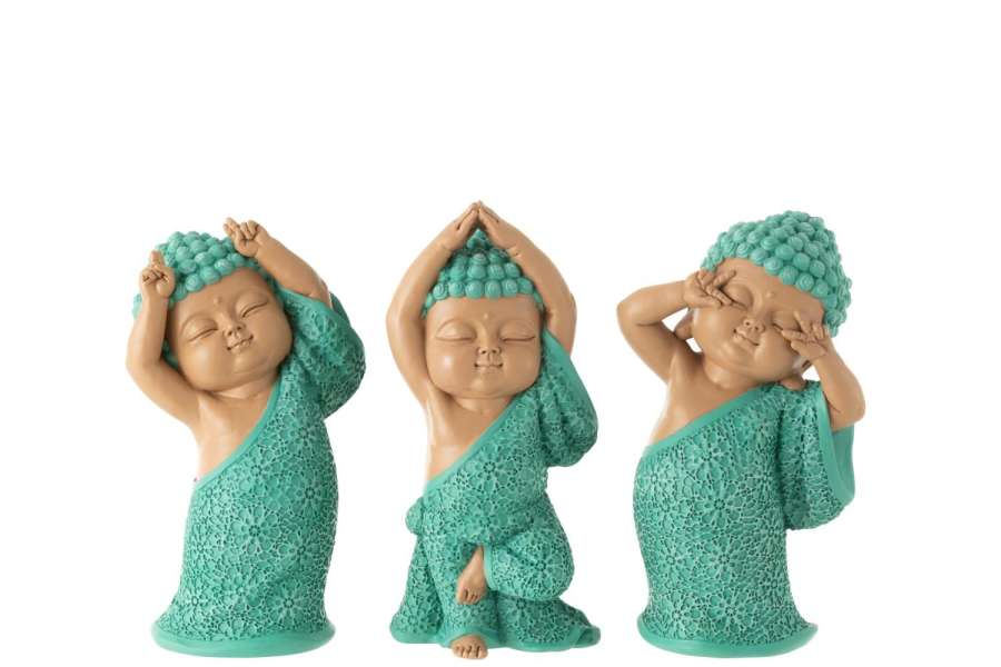 MONK FUNNY RESIN AZURE ASSORTMENT OF 3