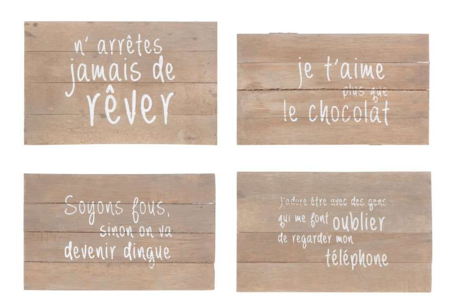 PANELS POSITIVE WOOD NATURAL ASSORTMENT OF 4