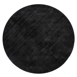 CARPET ROUND HANDMADE VISCOSE BLACK
