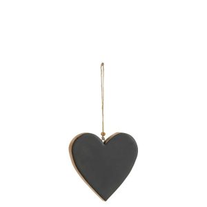 HANGER HEART WOOD BLACK LARGE