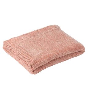 BLANKET CHENILLE POLYESTER LIGHT PINK
