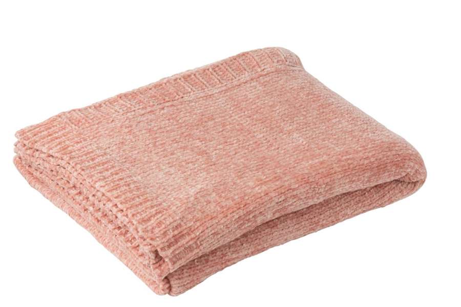 BLANKET CHENILLE POLYESTER LIGHT PINK