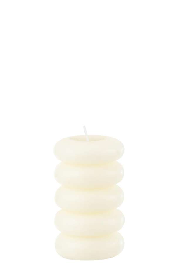 CANDLE MACARON WHITE LARGE-10H