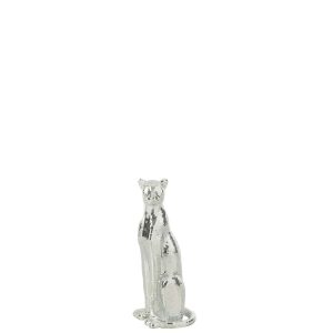 LEOPARD MIRROR RESIN SILVER SMALL
