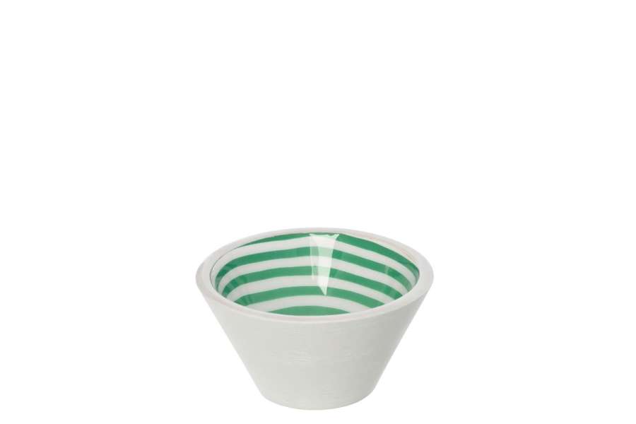 BOWL MANGO WOOD GREEN/WHITE SMALL