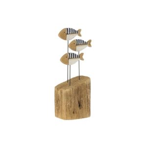 FISH ON BASE PAULOWNIA WOOD BLUE/NATURAL SMALL