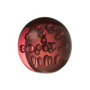 PAPERWEIGHT BUBBLES GLASS BURGUNDY LARGE