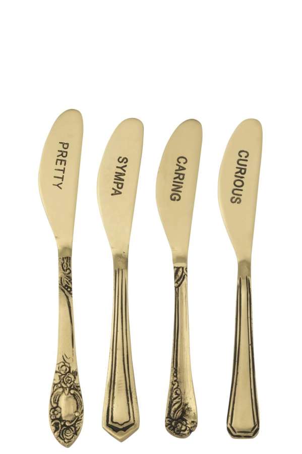 BOX OF 4 SPREADER BRASS GOLD COLORED