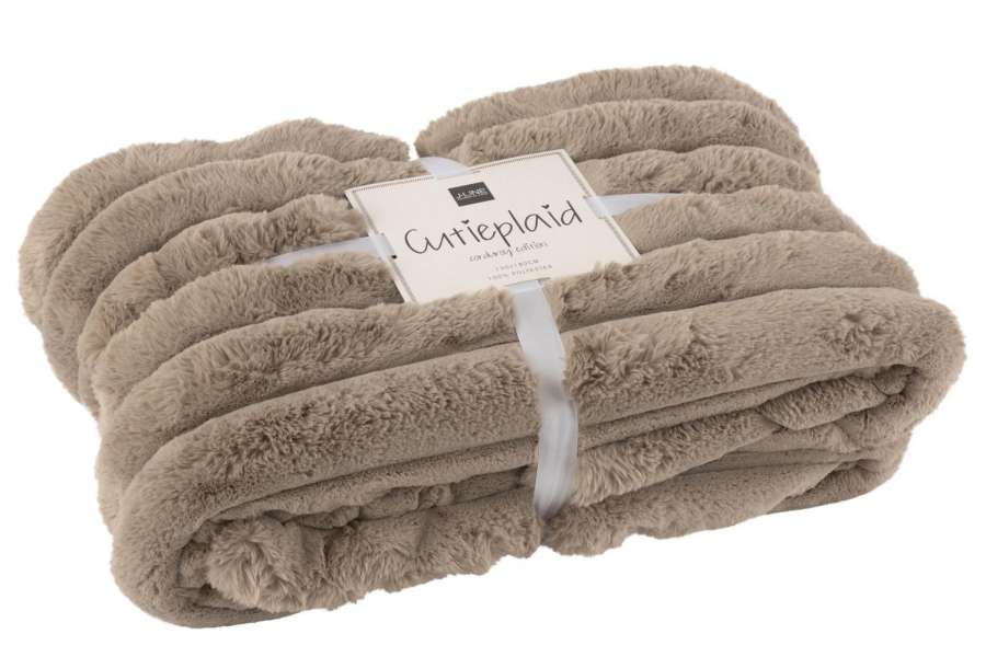 PLAID LARGE CORDUROY POLYESTER TAUPE