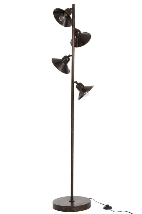 LAMP STANDING 4LAMPS IRON DARK BROWN