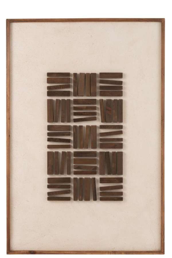 WALL DECORATION JOHN PINE WOOD/CANVAS NATURAL