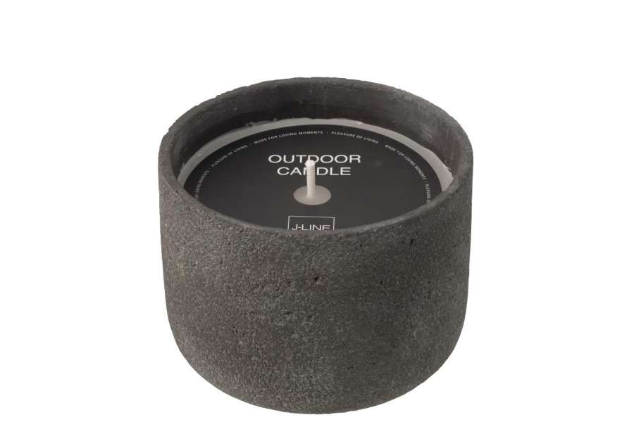 OUTDOOR CANDLE 47H ROUND PARAFFIN DARK GREY LARGE