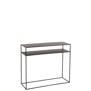 CONSOLE RECTANGULAR 2 SHELVES METAL BLACK