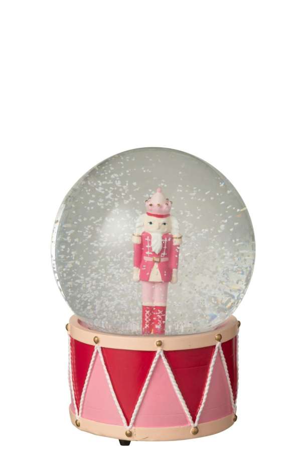 WATER GLOBE NUTCRACKER LIMEPOWDER WHITE/PINK
