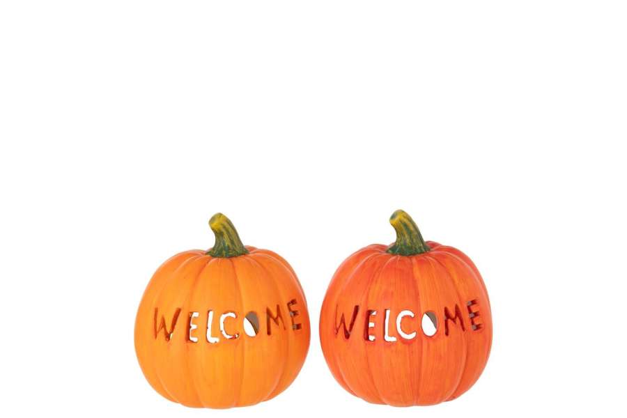 PUMPKIN WELCOME CLAY ORANGE/DARK ORANGE LARGE ASSORTMENT OF 2