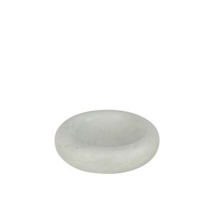 BOWL ROUND LOW MARBLE WHITE SMALL