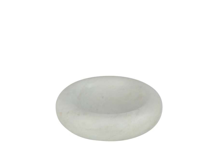 BOWL ROUND LOW MARBLE WHITE SMALL