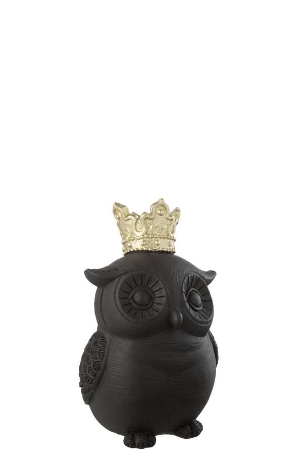 OWL CROWN RESIN BLACK/GOLD SMALL