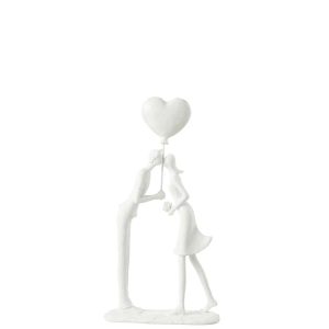 COUPLE KISS HEART BALLOON POLY WHITE