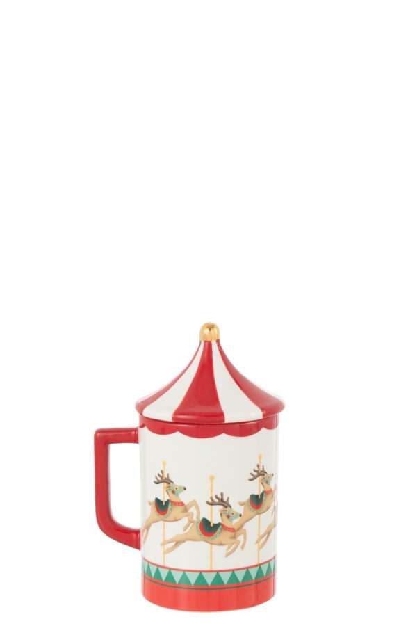 MUG + LID CAROUSEL DOLOMITE MULTICOLORED