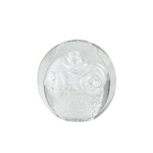 PAPERWEIGHT RINGS BALL GLASS TRANSPARENT LARGE